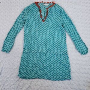 Beach Cover Up blue and orange Shiralrah Chicago